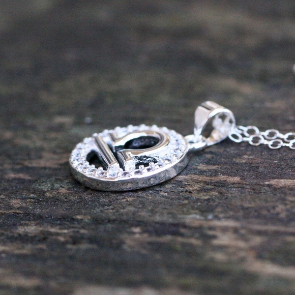 Libra Pendant Sterling Silver 925 , 14k White Gold Plated , October Zodiac - Picture 4 of 8